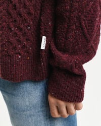 Vetoketjullinen palmikkoneuletakki