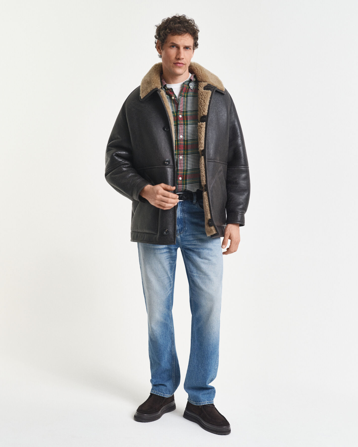 Relaxed fit ‑mitoitettu kevyt ruudullinen tvillipaita