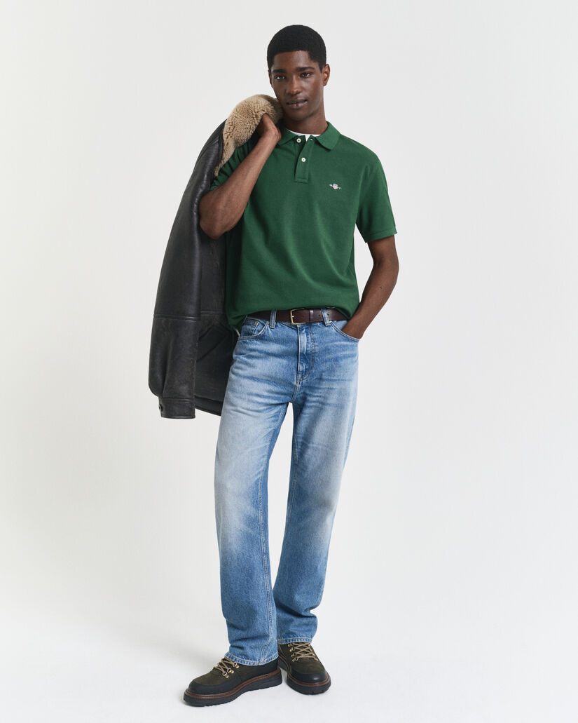 Regular fit -mitoitettu Shield-pikeepaita