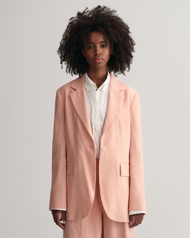 Regular fit ‑mitoitettu joustava pellavableiseri