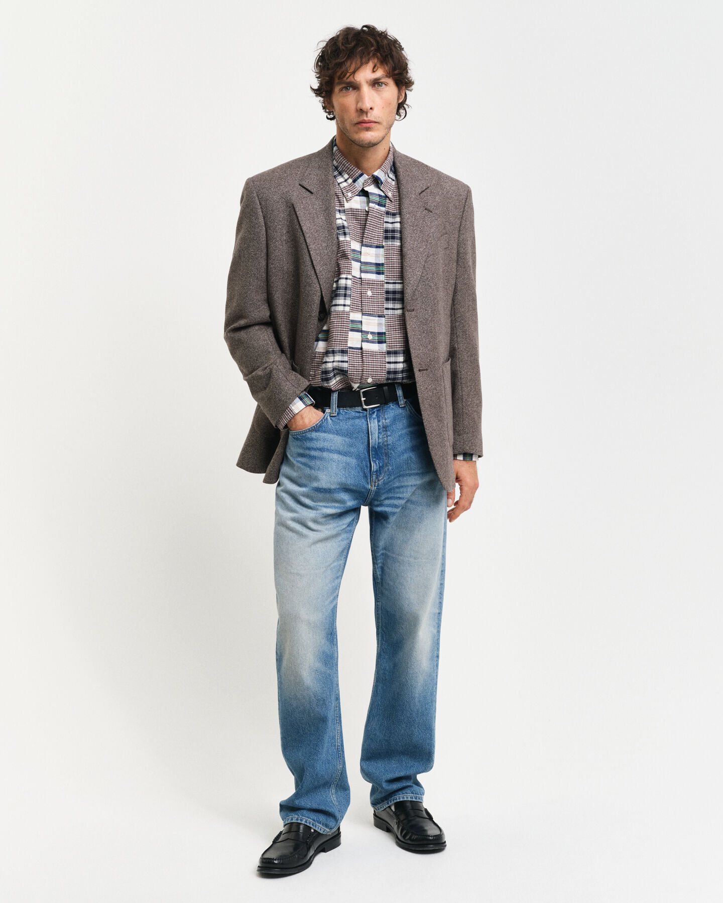 Relaxed fit ‑mitoitettu tilkkutyylinen paita ylijäämäkankaista