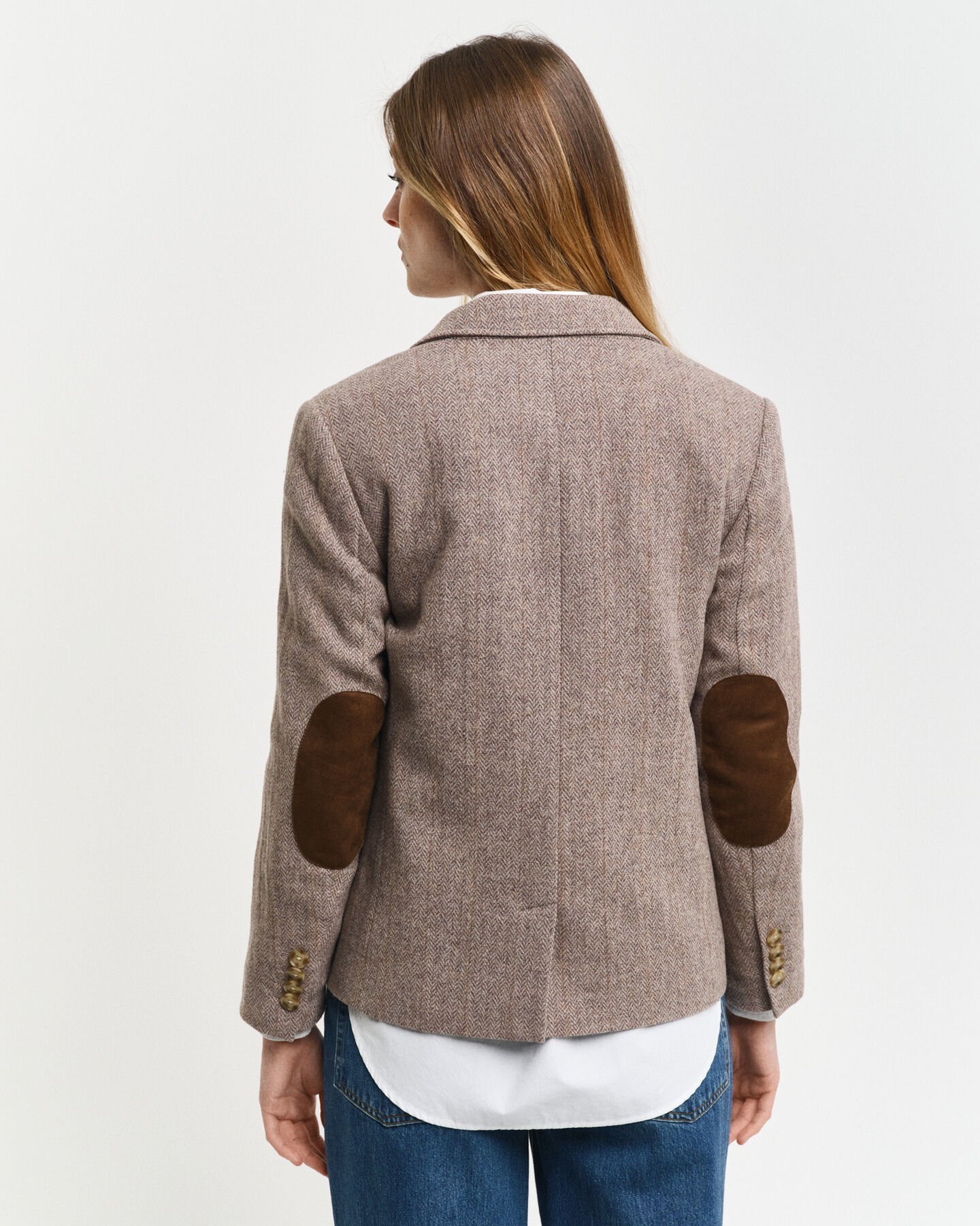 Regular fit ‑mitoitettu lyhyt kalanruotokuvioinen bleiseri