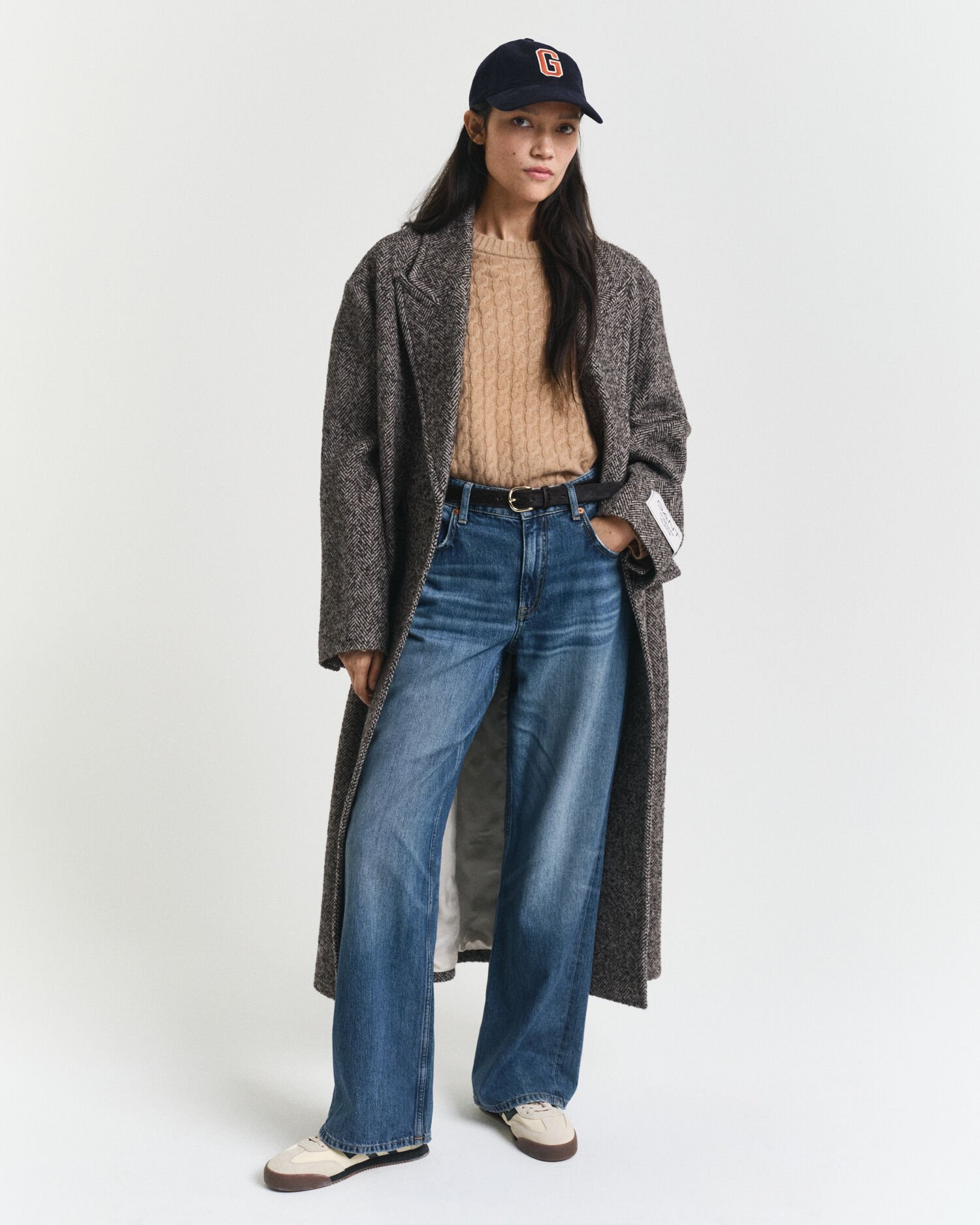 Kašmirvillainen palmikkoneulepusero, pyöreä pääntie