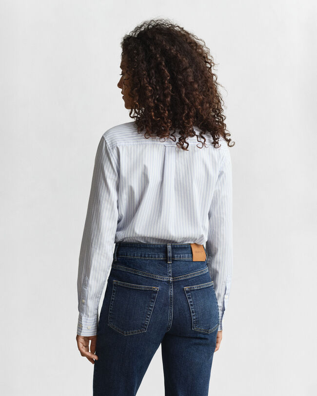 Regular fit ‑mitoitettu raidallinen Classic-popliinipaita