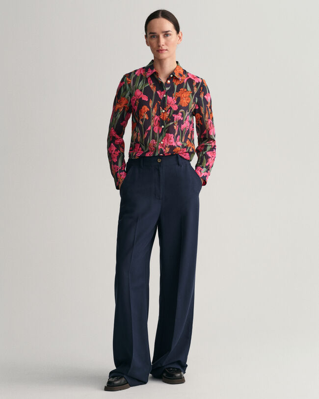 Regular fit ‑mitoitettu printtikuvioitu Iris‑paita puuvilla-silkkisekoitetta