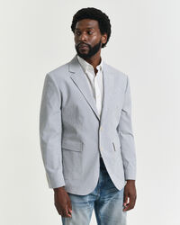 Slim fit ‑mitoitettu seersucker-puvuntakki