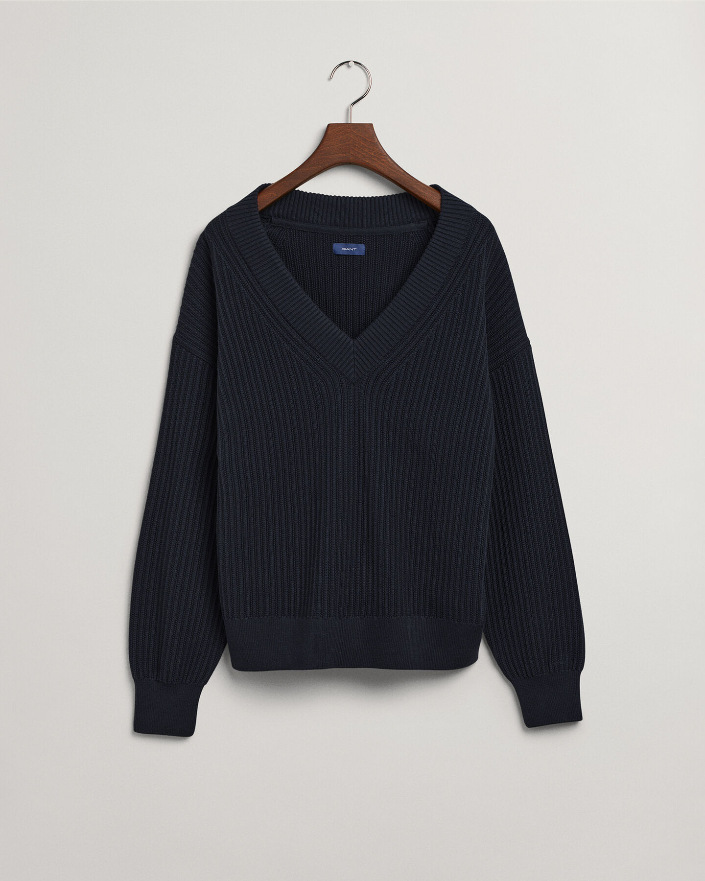 V‑ribbineulepusero puuvillasta