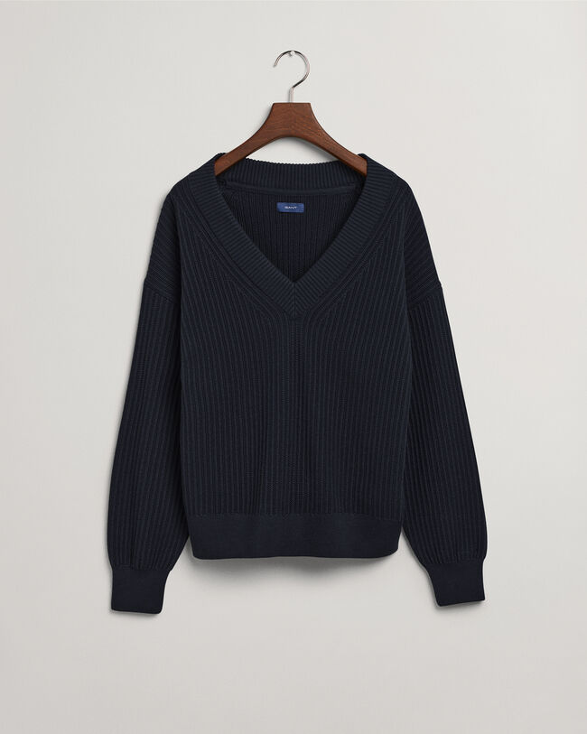 V‑ribbineulepusero puuvillasta