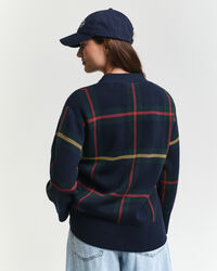 Ruudullinen v-neuletakki