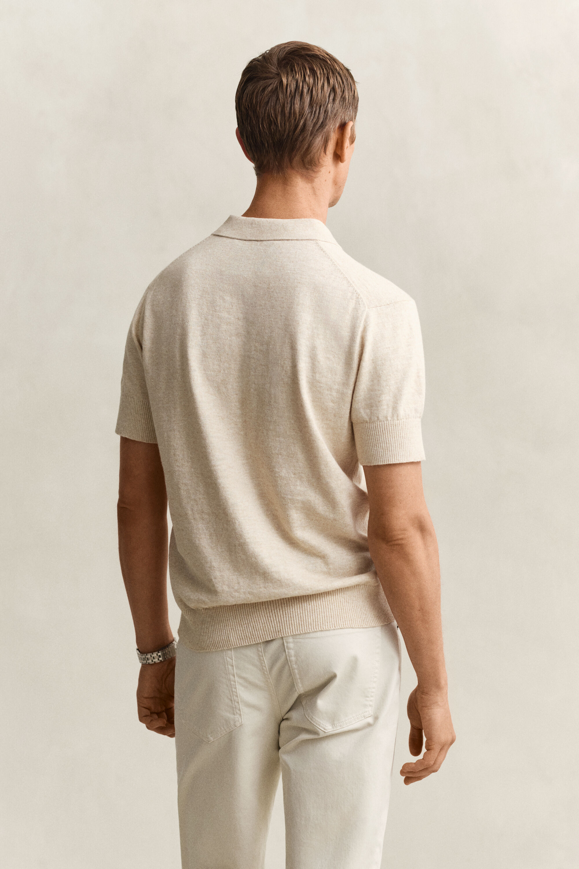 Lyhythihainen pikeepaita slub-puuvillasekoitetta