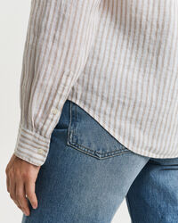 Regular fit ‑mitoitettu raidallinen pellavapaita