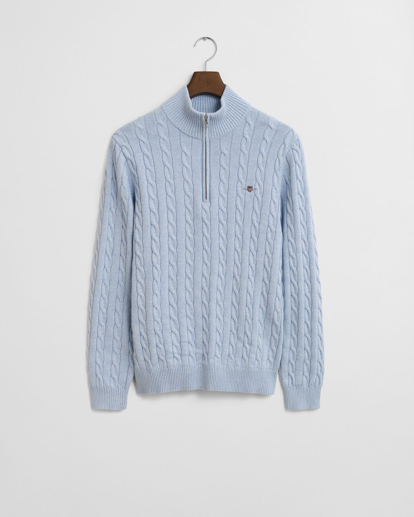 Puuvillainen palmikkoneule, vetoketjukaulus