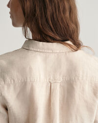 Regular fit ‑mitoitettu pellavainen chambray-paita