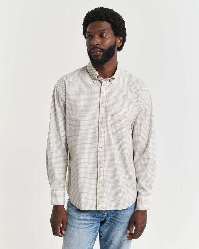 Oversized fit ‑mitoitettu ylellinen oxford-ruutupaita