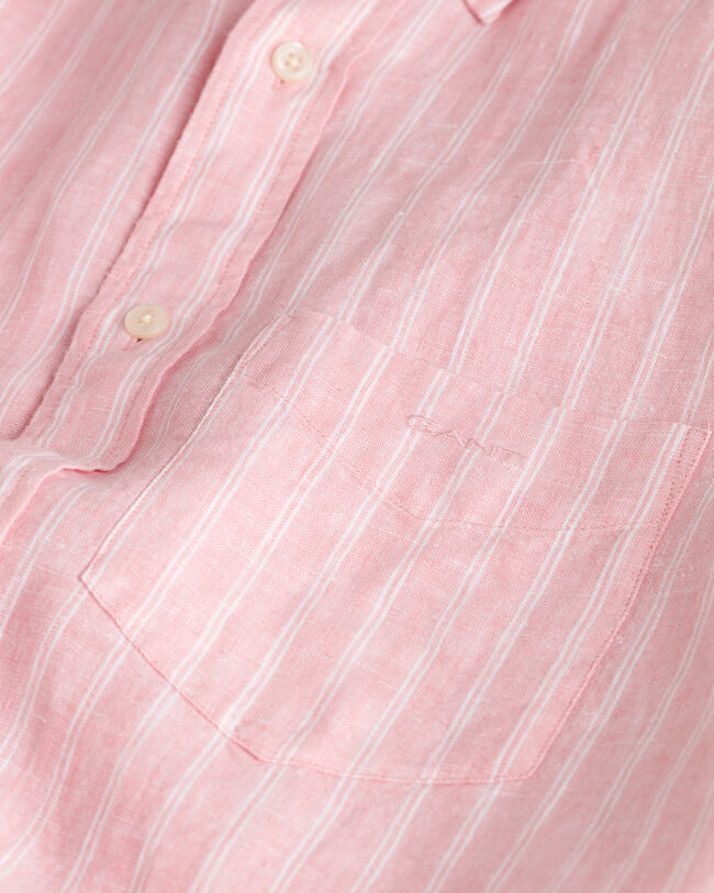 Regular&nbsp;fit ‑mitoitettu raidallinen pellavapaita