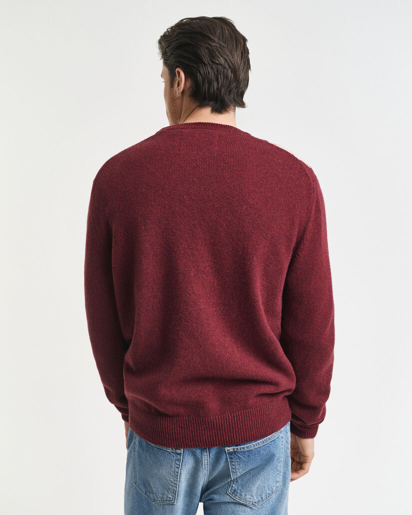 Argyle-neulepusero, pyöreä pääntie