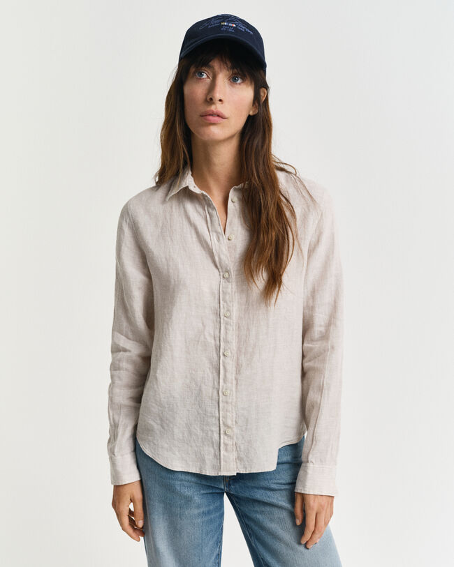 Regular fit ‑mitoitettu pellavapaita