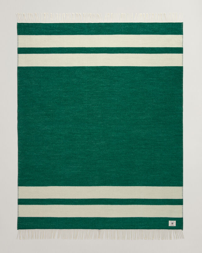 Raidallinen villainen torkkupeitto