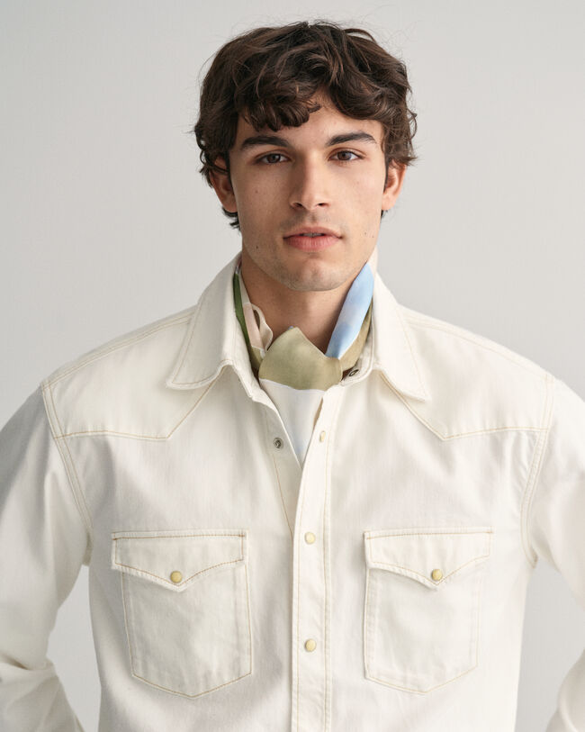 Pitkä Art Print ‑silkkihuivi