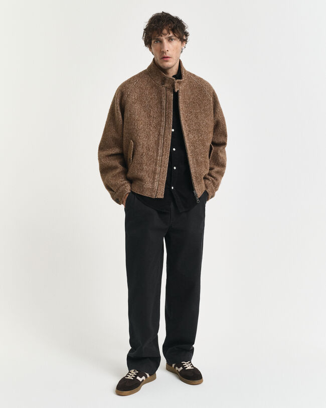 Regular fit ‑mitoitettu puuvillainen vakosamettipaita