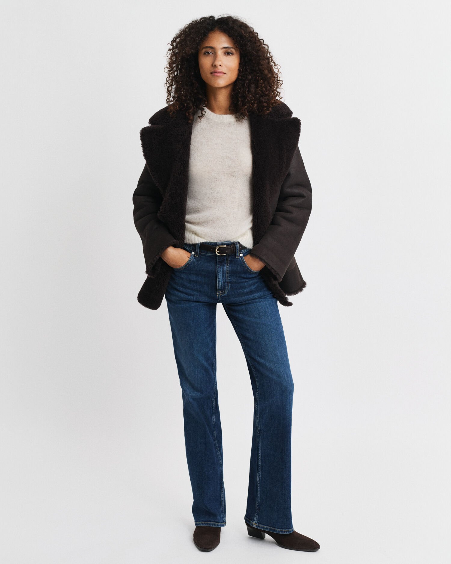 Mohairsekoitteinen lyhythihainen neulepusero, pyöreä pääntie