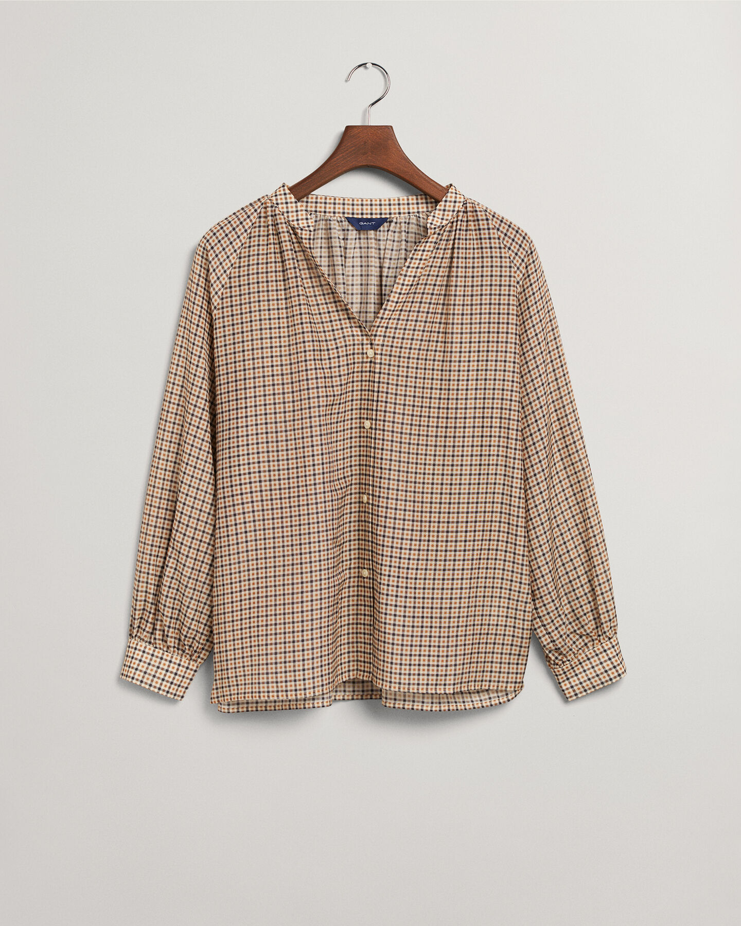 Ruudullinen puuvilla-silkkipusero