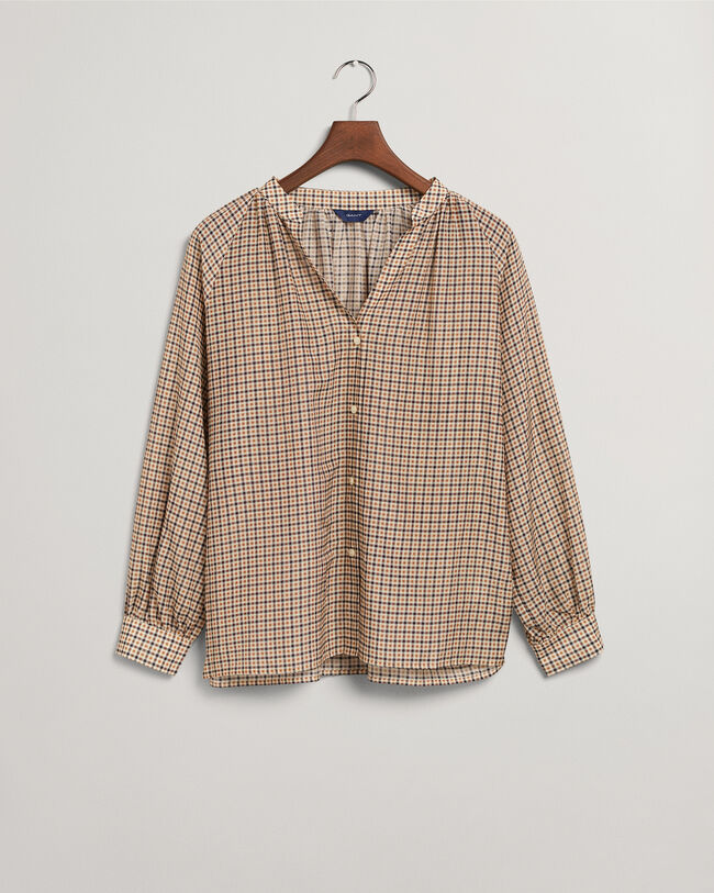 Ruudullinen puuvilla-silkkipusero