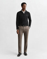 Klassinen puuvillaneulepusero puolivetoketjulla