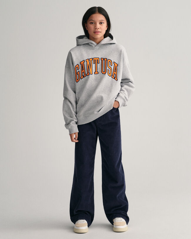 Teen Girls ‑malliston leve&auml;lahkeiset vakosamettihousut