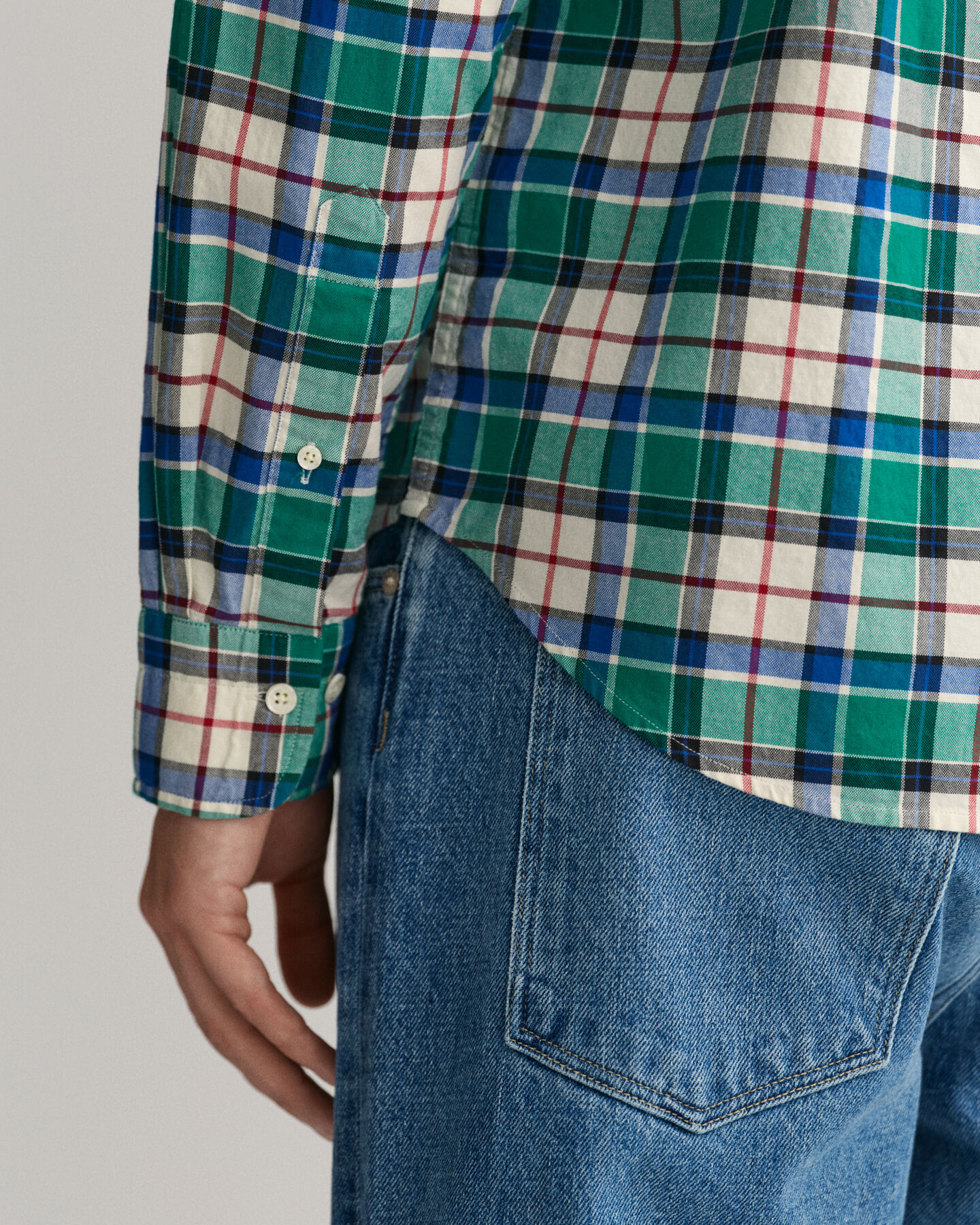 Regular fit ‑mitoitettu ruudullinen oxford-paita