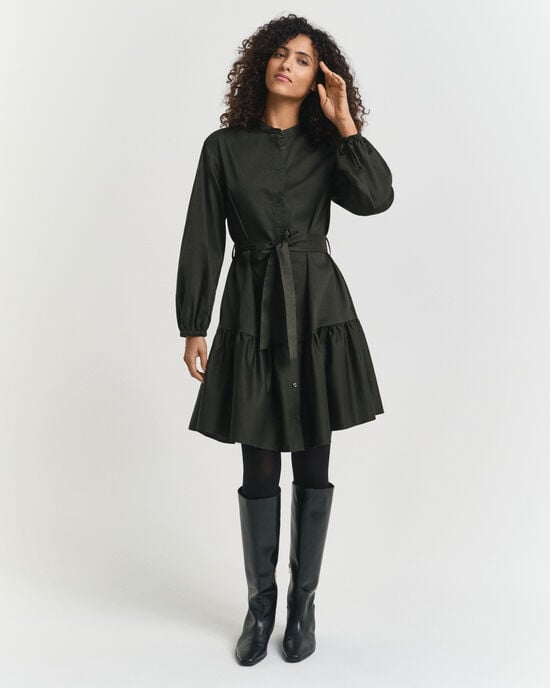 Pitkähihainen puuvillasatiinimekko