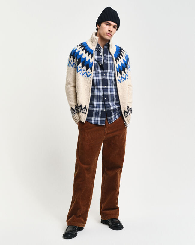 Vetoketjullinen jacquard-neuletakki