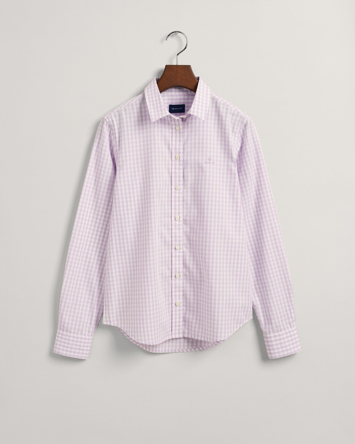 Regular fit ‑mitoitettu gingham-ruutuinen paita broadcloth-kankaasta