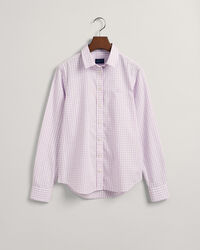 Regular fit ‑mitoitettu gingham-ruutuinen paita broadcloth-kankaasta