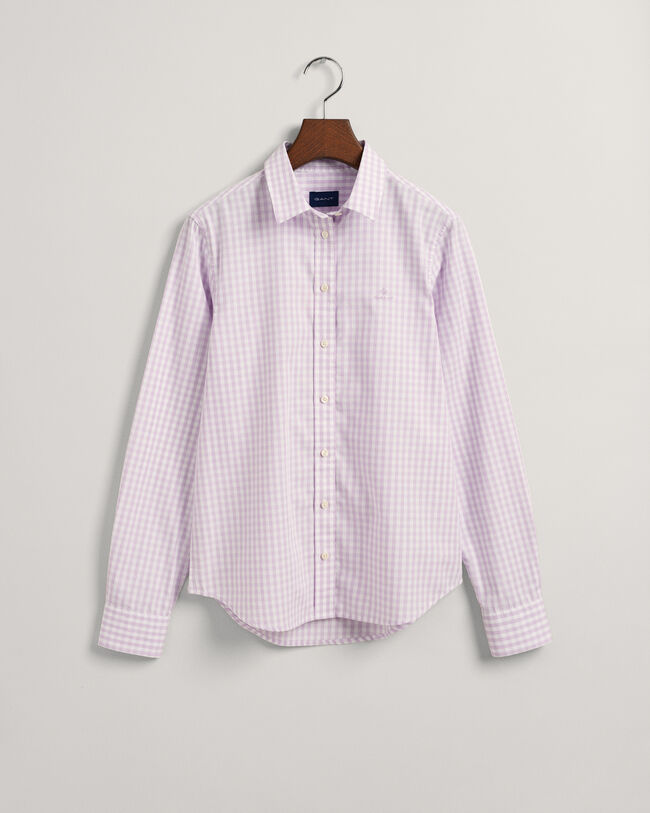 Regular fit ‑mitoitettu gingham-ruutuinen paita broadcloth-kankaasta