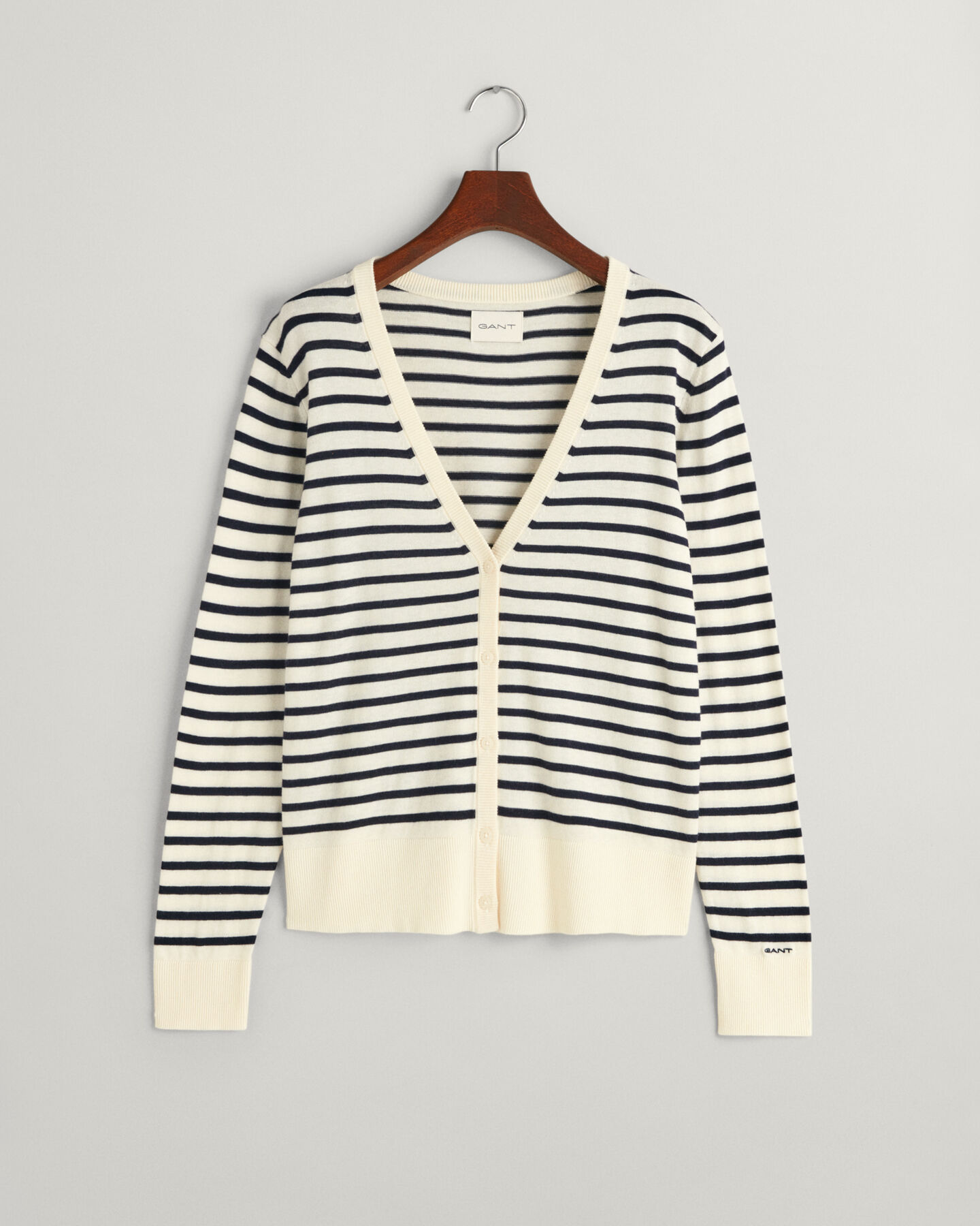 Fine Knit Striped Cardigan