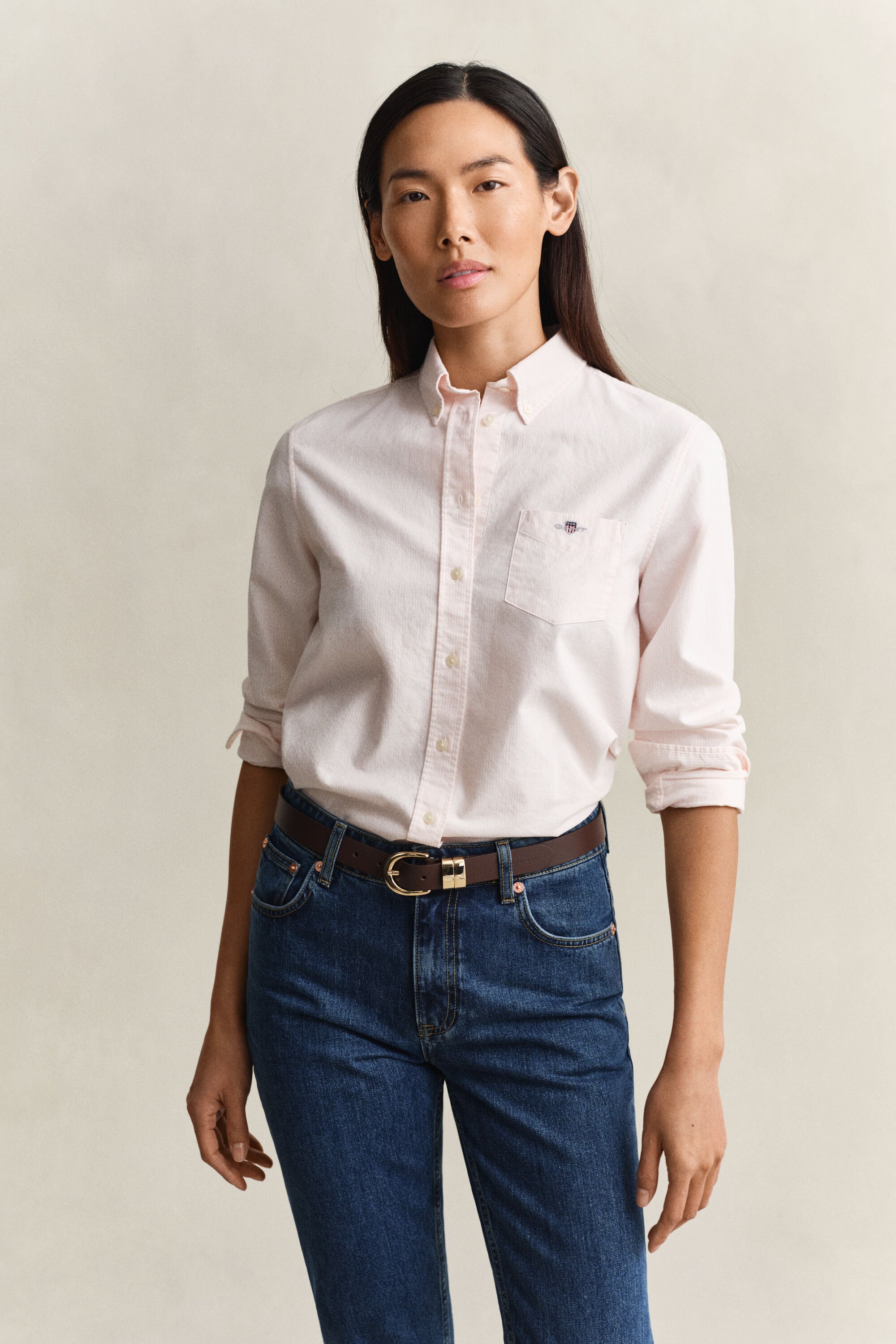 Regular fit ‑mitoitettu raidallinen Classic-oxford-paita