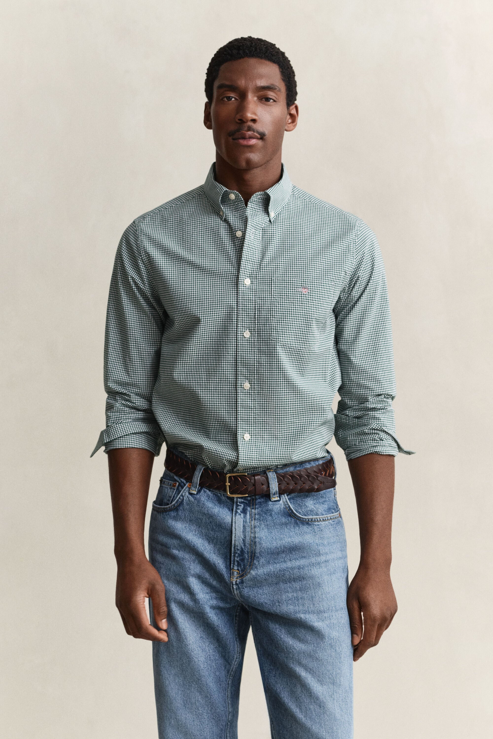 Gingham-ruudullinen Classic-popliinipaita