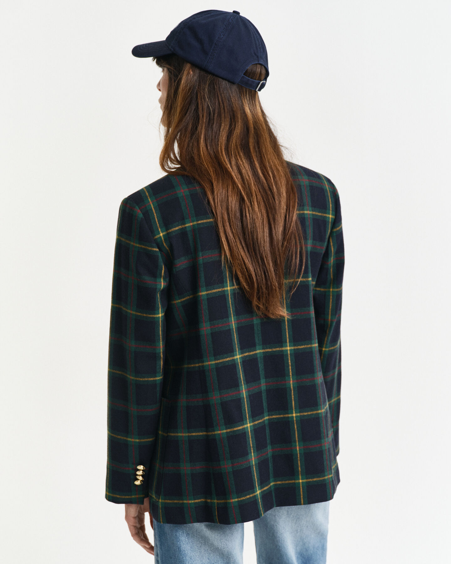 Regular fit ‑mitoitettu ruudullinen bleiseri