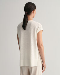 Pellavasekoiteliivi, jossa v-p&auml;&auml;ntie