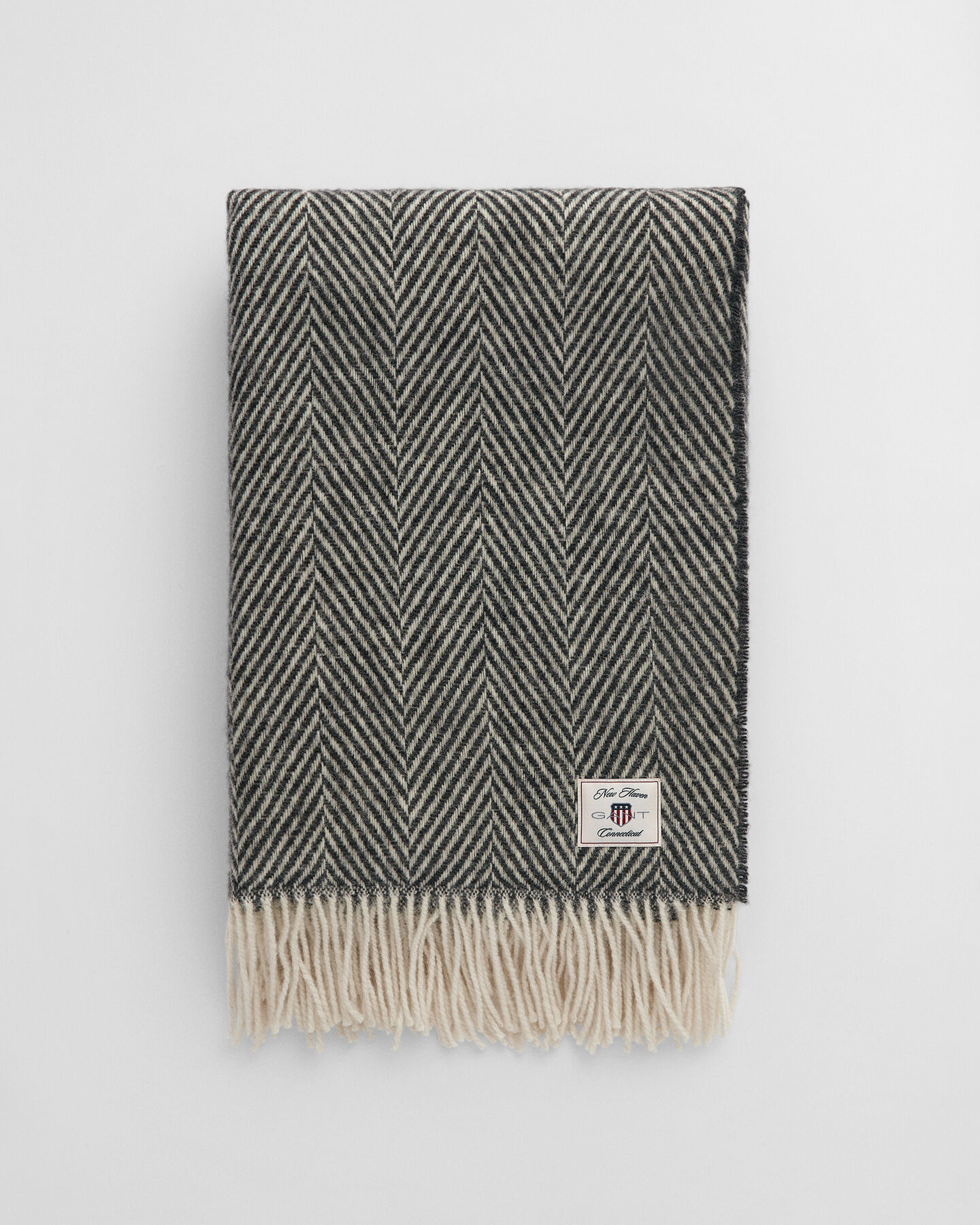 Kalanruotokuvioinen villainen torkkupeitto