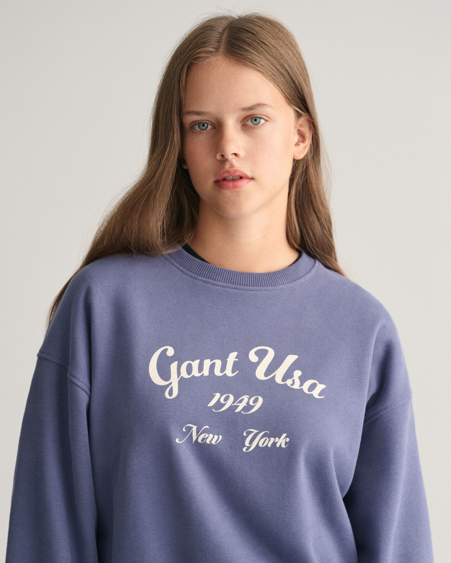 Teen Girls ‑malliston oversized&nbsp;fit ‑mitoitettu Script Graphic ‑collegepaita