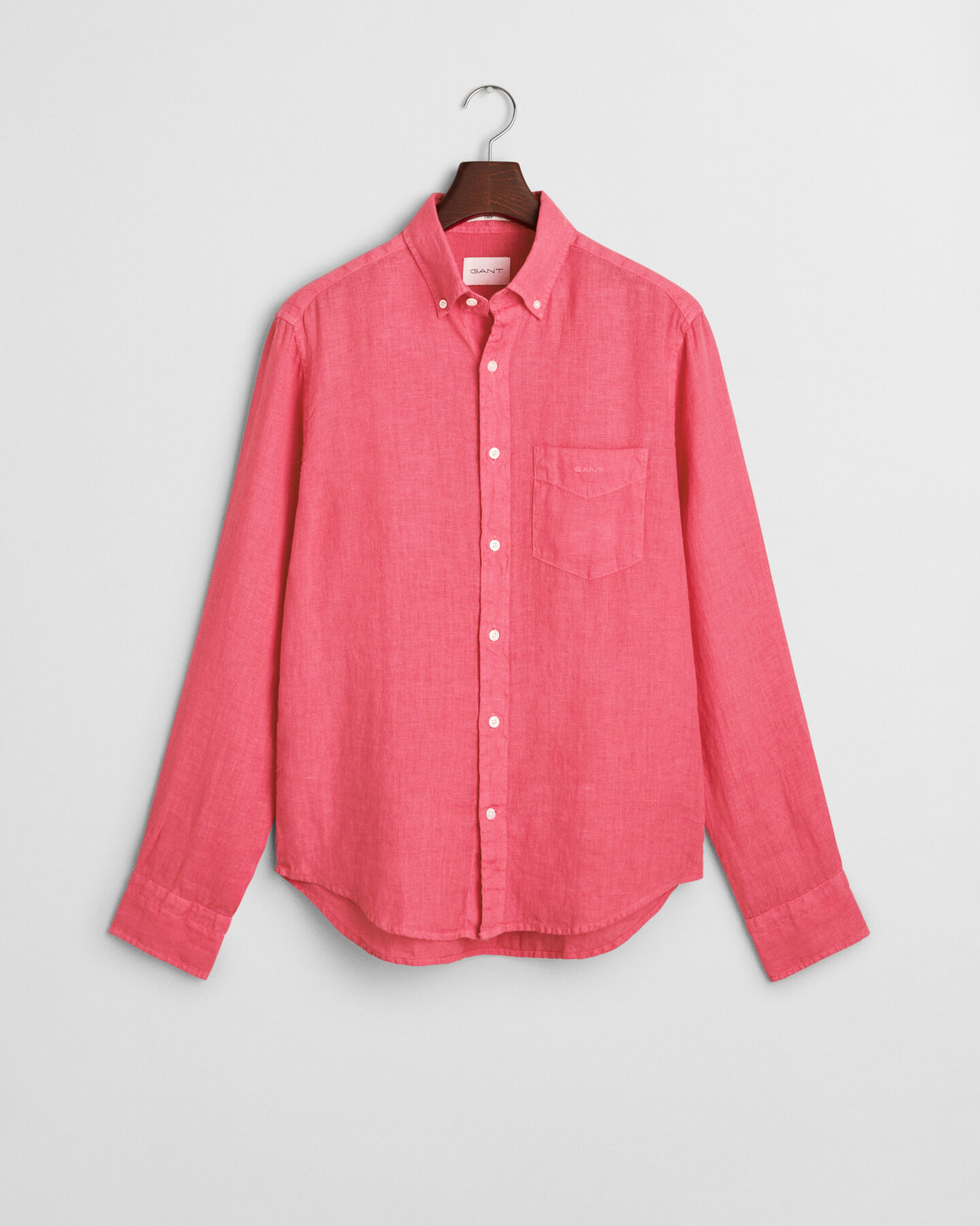 Regular fit ‑mitoitettu valmiina värjätty pellavapaita