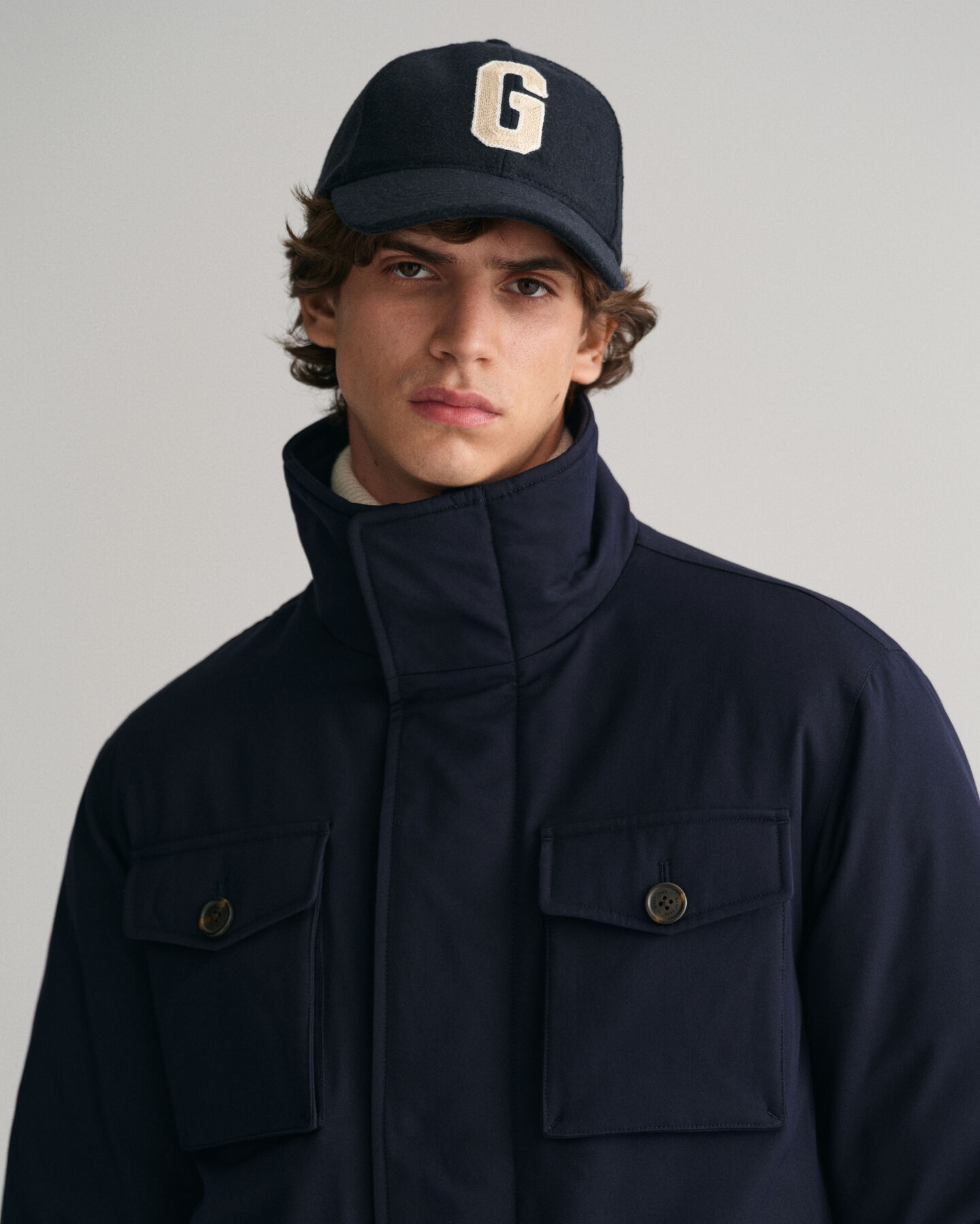 Topattu flanellikankainen maastotakki