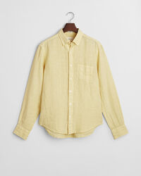 Regular fit ‑mitoitettu valmiina värjätty pellavapaita