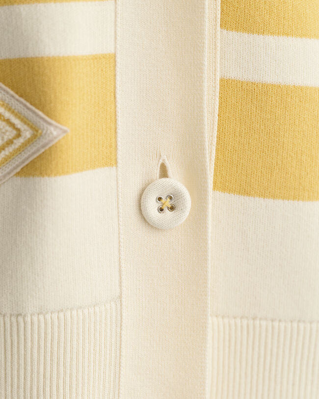 GANT Varsity ‑neuletakki, jossa v-pääntie