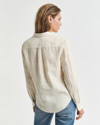 Regular fit ‑mitoitettu raidallinen pellavapaita