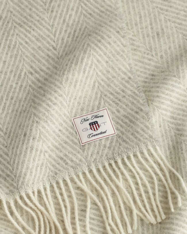 Kalanruotokuvioinen villainen torkkupeitto