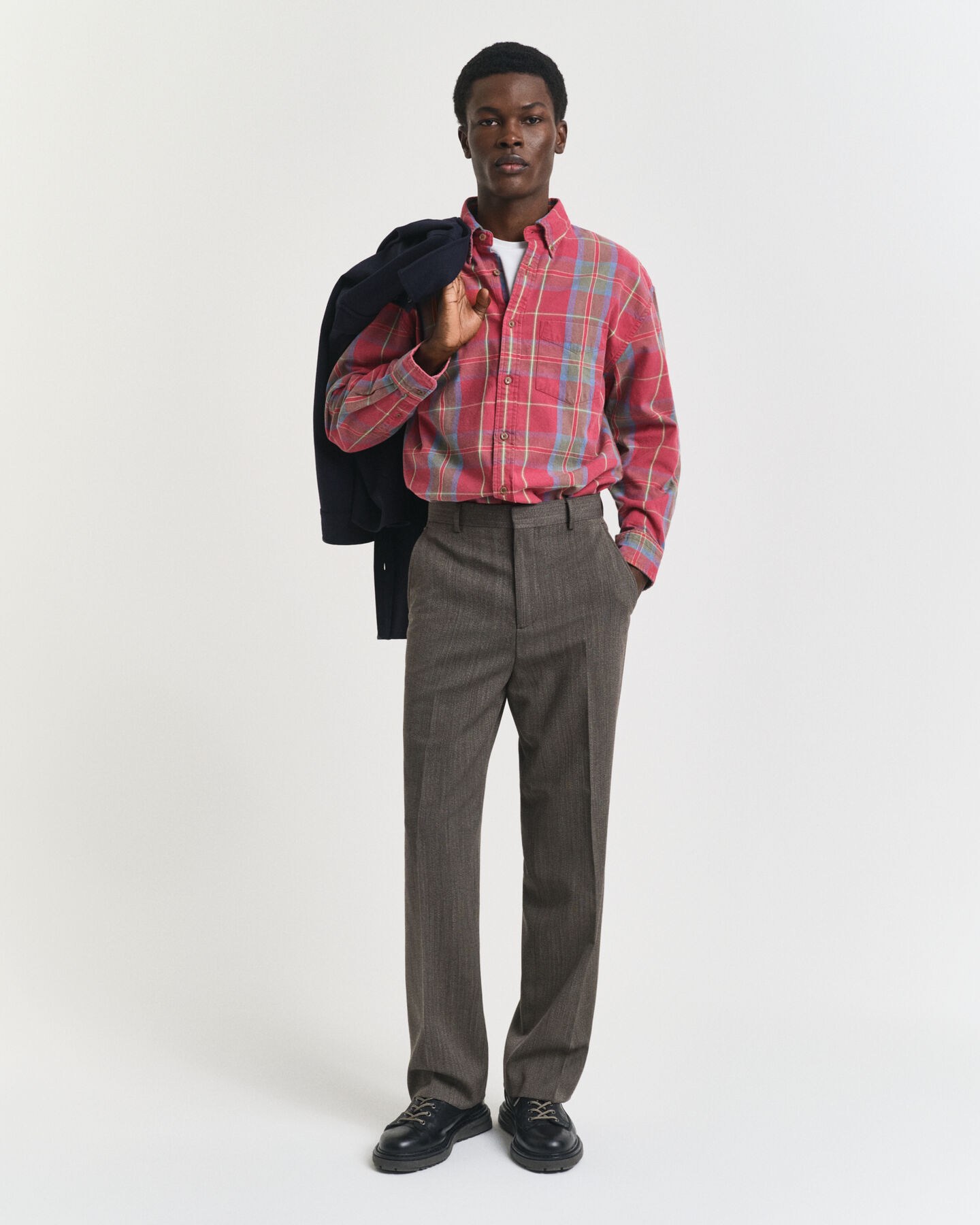 Oversized fit ‑mitoitettu pesukäsitelty ruudullinen tvillipaita