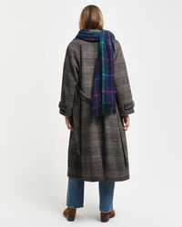 Ruudullinen villakankainen trenssitakki